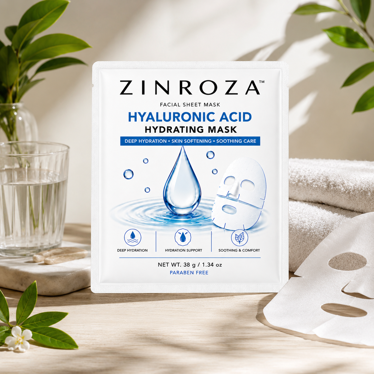 ZINROZA Hyaluronic Acid Hydrating Mask – Coming Soon